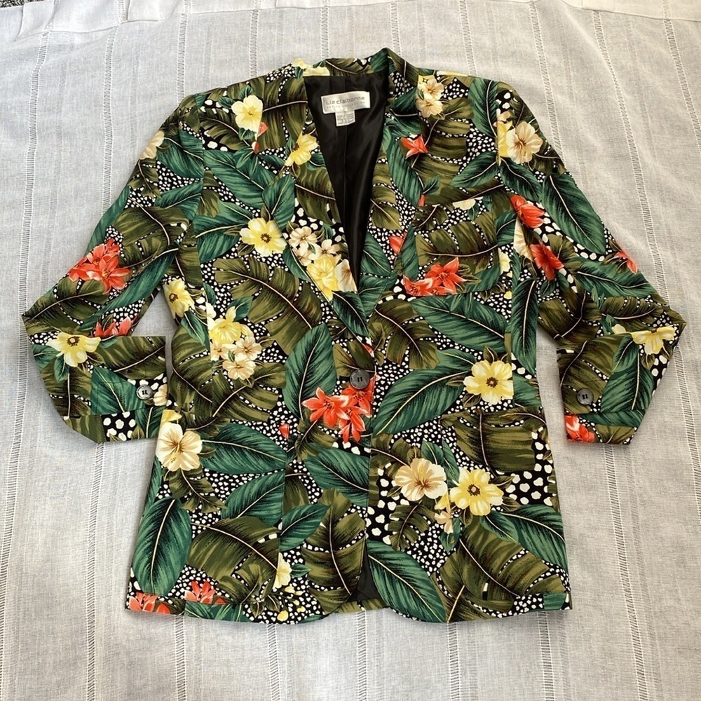 Liz Claiborne vintage botanical blazer. - Picture 12 of 12